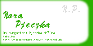 nora pjeczka business card